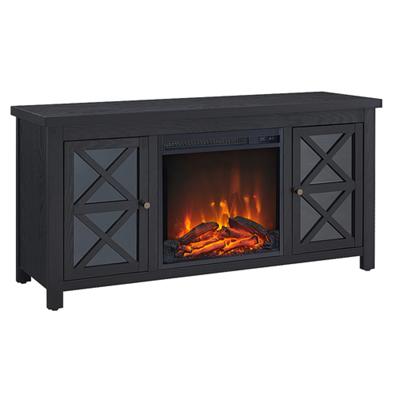 Camden&Wells - Colton 47.75" TV Stand with Log Fireplace - Blackened Bronze