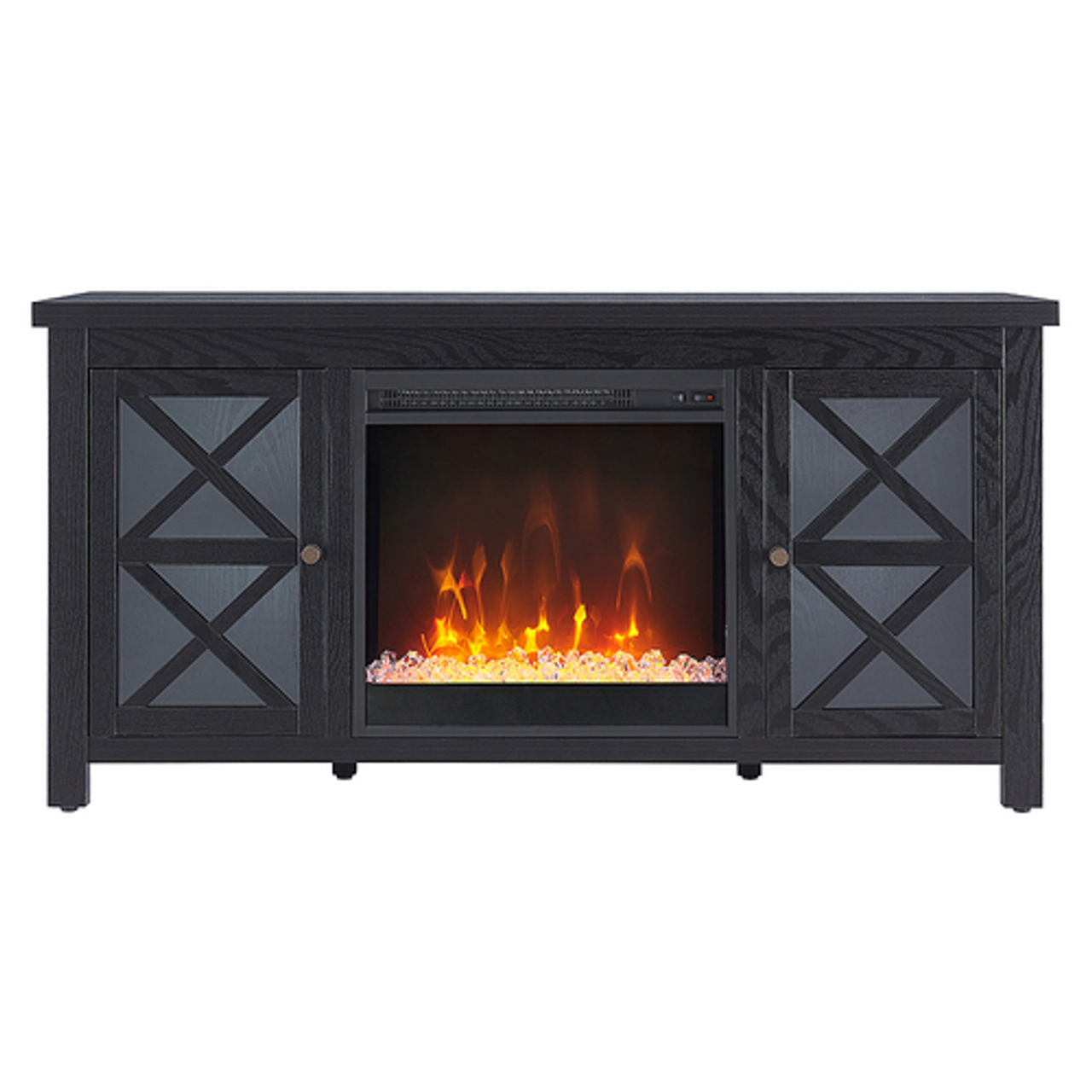 Camden&Wells - Colton 47.75" TV Stand with Crystal Fireplace - Blackened Bronze
