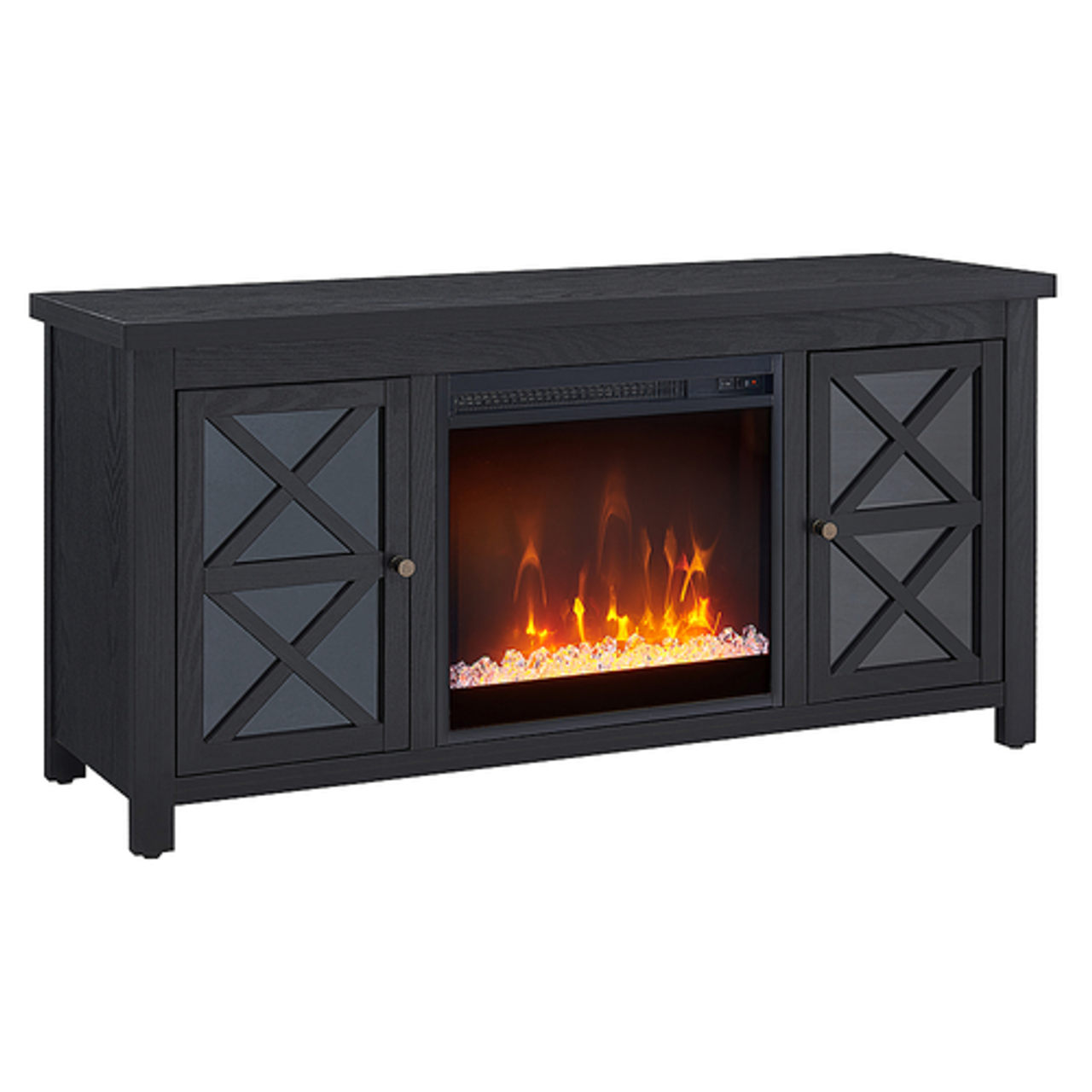 Camden&Wells - Colton 47.75" TV Stand with Crystal Fireplace - Blackened Bronze