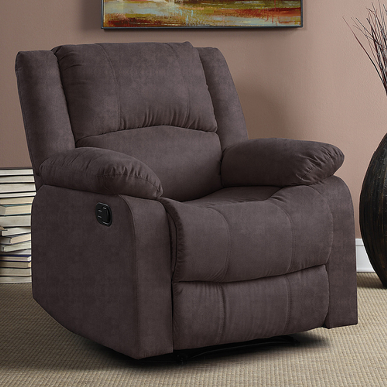 Relax A Lounger - Parkland Microfiber Recliner in - Chocolate