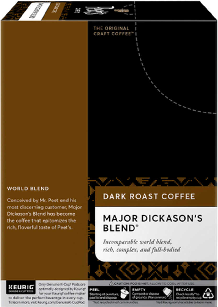 Peet's Coffee - Major Dickason's Keurig Single Serve K-Cup Pods, 22 Count