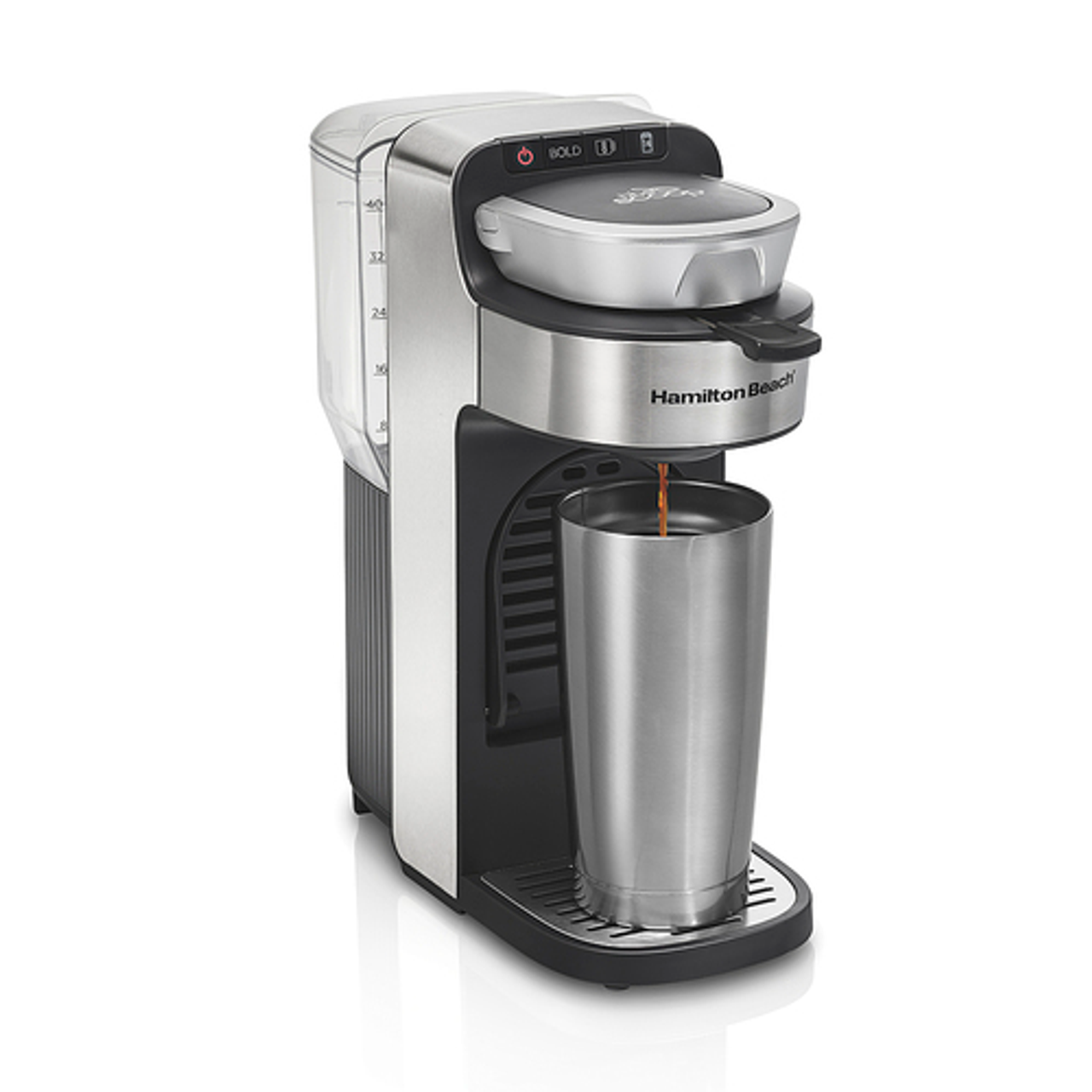 Hamilton Beach - Hamilton Beach® The Scoop® Single-Serve Coffee Maker with Removable Reservoir, Stainless Steel, 49987 - BLACK