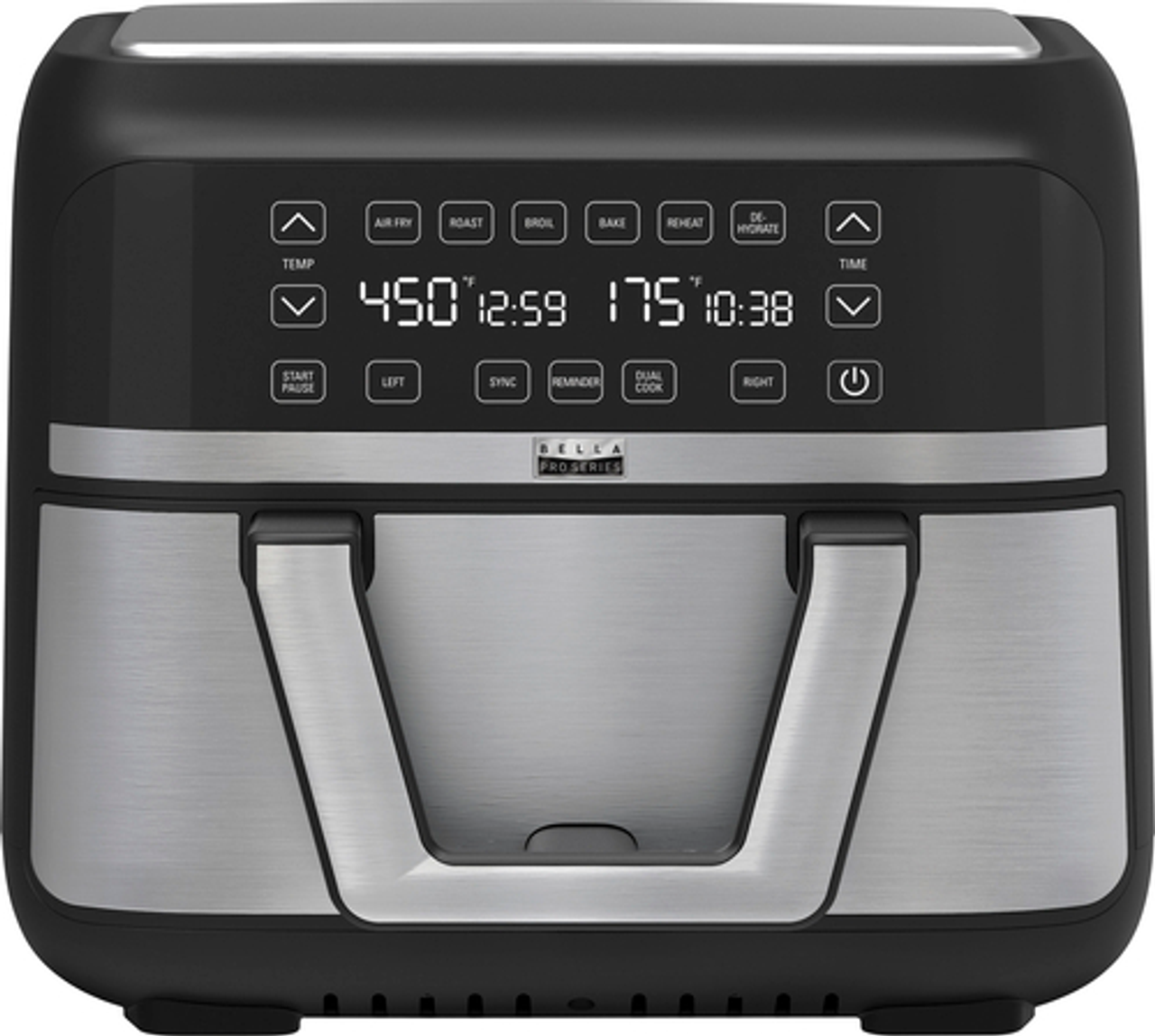 Bella Pro Series - 9-qt. Flex Dual Basket Touchscreen Air Fryer - Stainless Steel