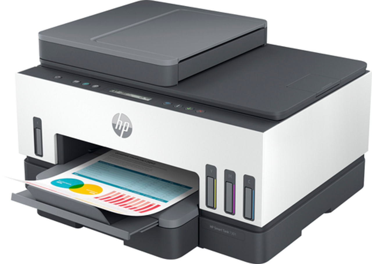 HP - Smart Tank 7301 Wireless All-In-One Inkjet Printer - White & Slate