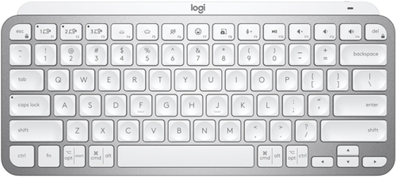 Logitech - MX Keys Mini Wireless Bluetooth Scissor Keyboard with Backlit Keys - Pale Gray