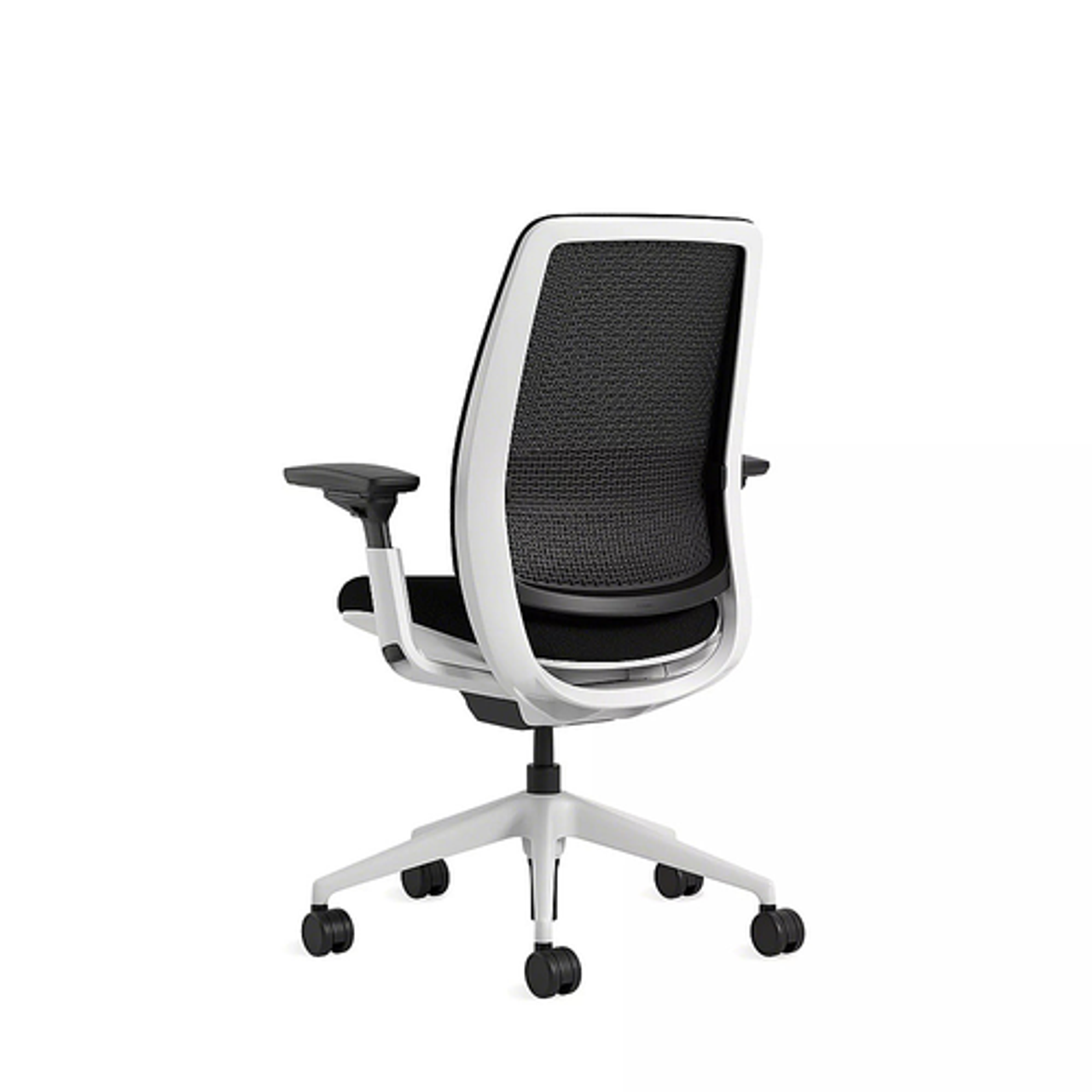 Steelcase Series 2 3D Airback Chair with Seagull Frame in Onyx Fabric and Licorice Mesh with Carpet Casters