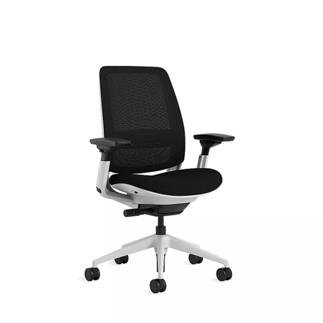 Steelcase Series 2 3D Airback Chair with Seagull Frame in Onyx Fabric and Licorice Mesh with Carpet Casters