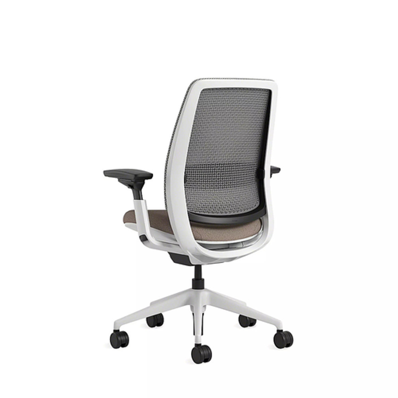 Steelcase Series 2 3D Airback Chair with Seagull Frame in Truffle Fabric and Nickel Mesh with Hard Floor Casters