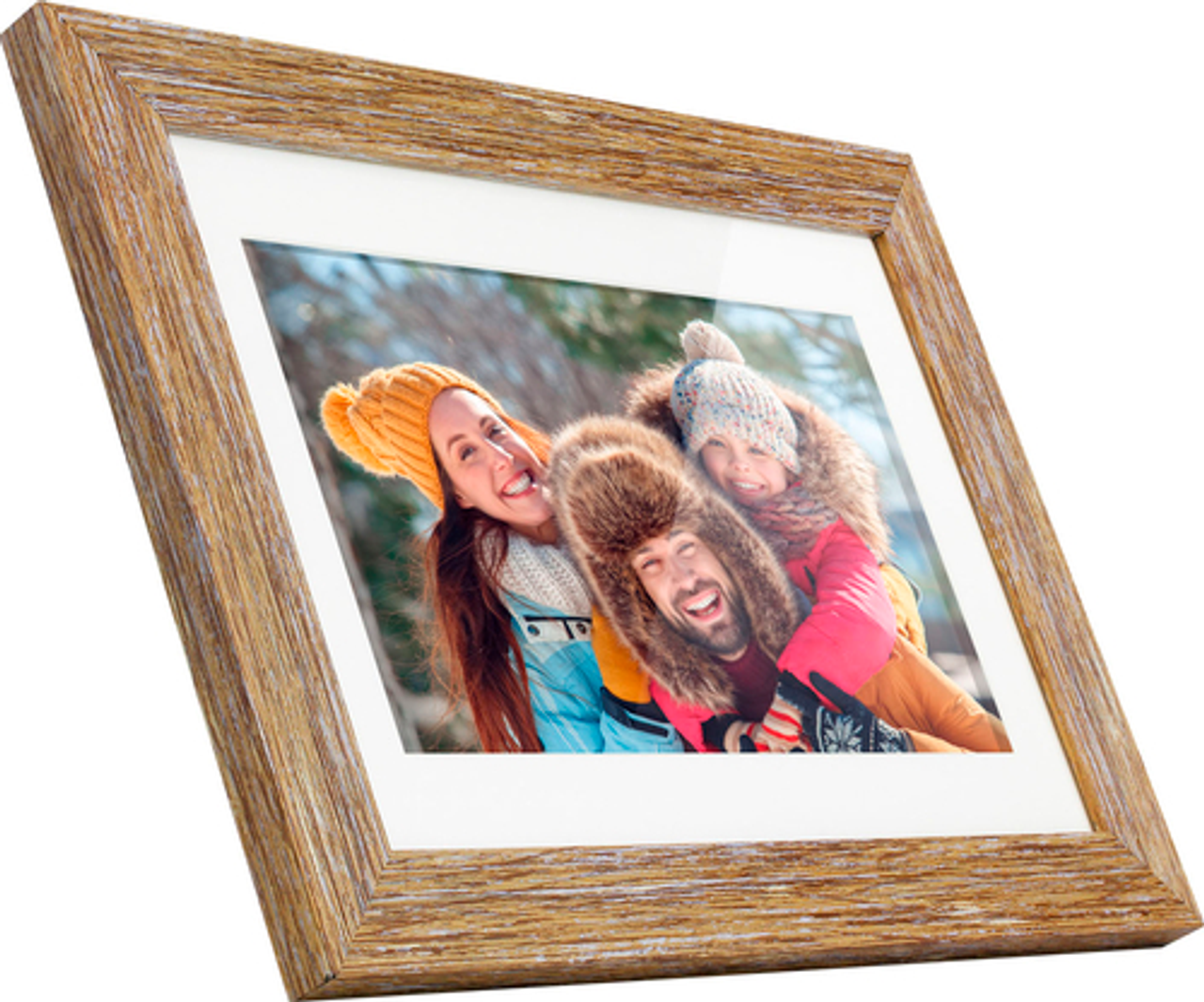 Aluratek - 10" WiFi LCD Touchscreen Distressed Wood Digital Photo Frame with 16GB Memory - Wood