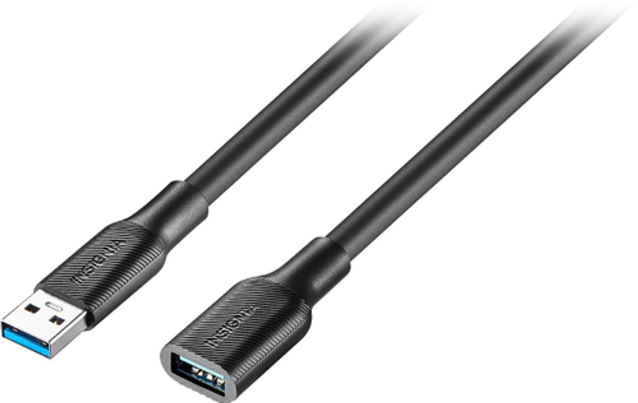 Insignia™ - 12' USB 3.0 A-Male to A-Female Extension Cable - Black