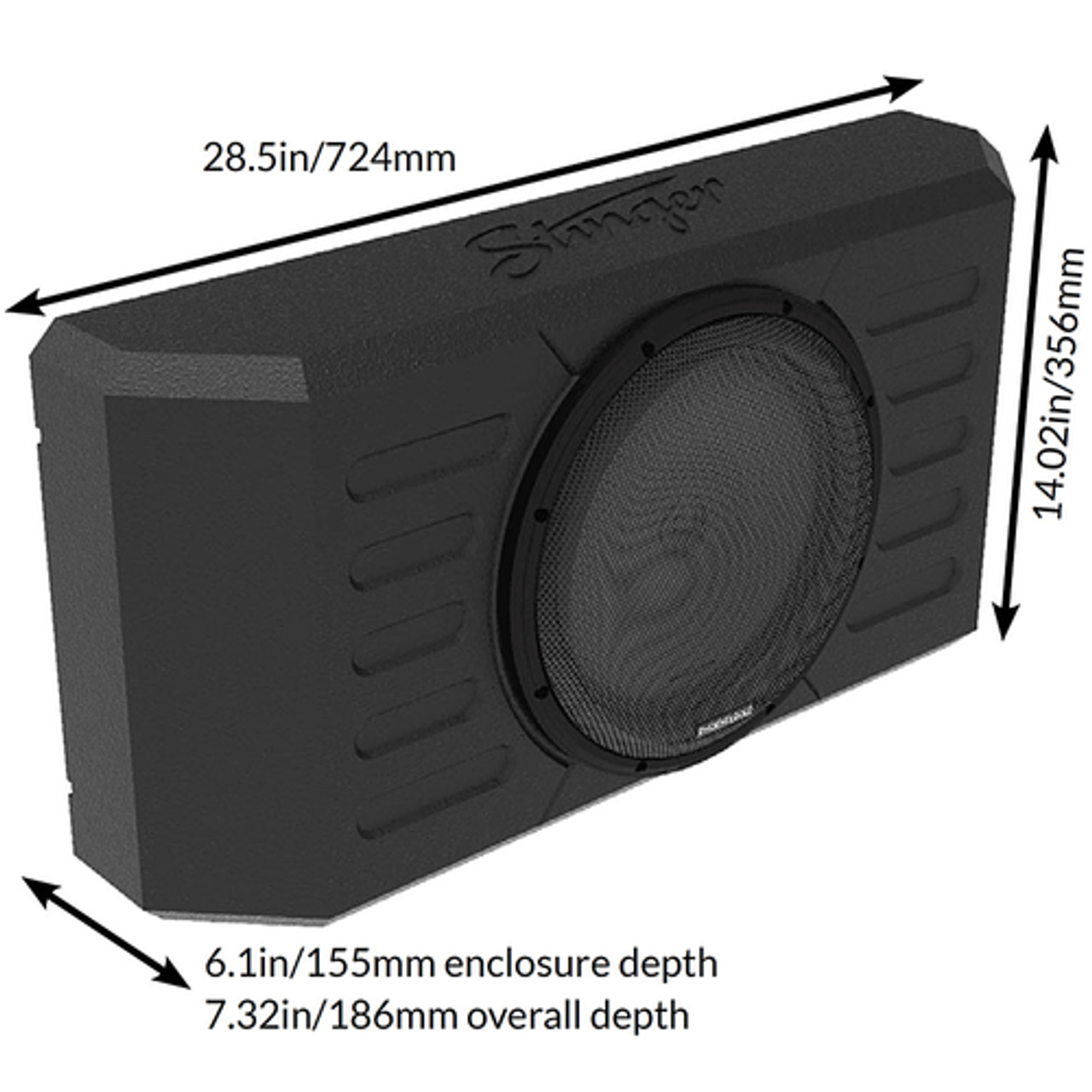 Phoenix Gold - 12” 400W 2-Ohm Loaded Swing Gate-Mounted Subwoofer Enclosure for Select 2007-2021 Jeep Wrangler Vehicles - Black