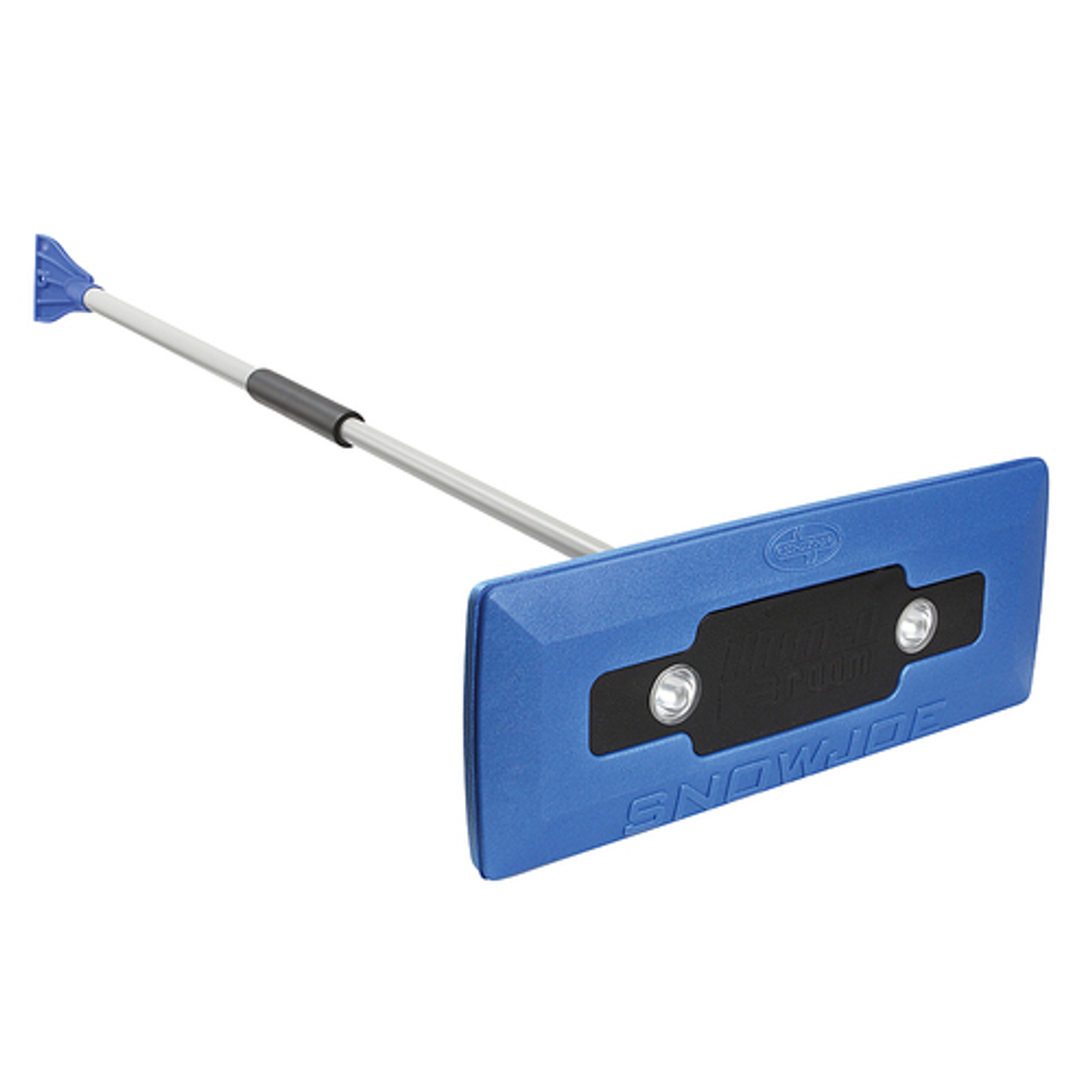 Snow Joe SJBLZD-LED 4-In-1 Telescoping Snow Broom + Ice Scraper - Blue