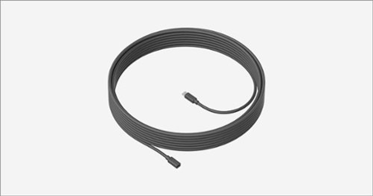 Logitech - MEETUP MICROPHONE EXTENSION CABLE - 33 FT - Gray