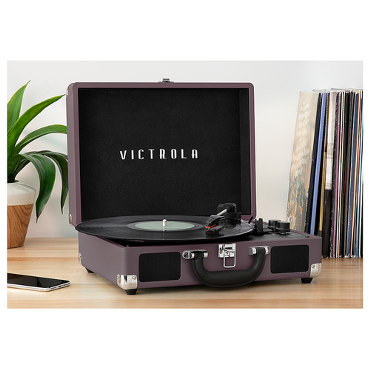 Victrola Journey Bluetooth Suitcase Record Player with 3-speed Turntable - Magenta