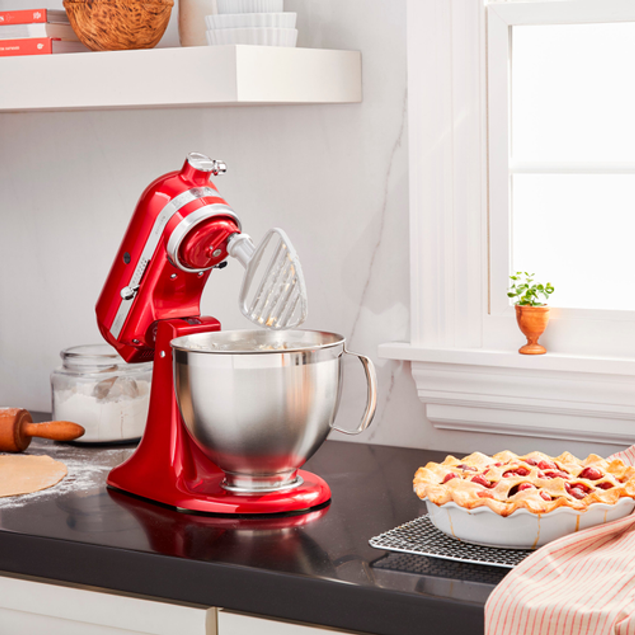 KitchenAid - Pastry Beater for KitchenAid® Tilt Head Stand Mixers - subtle silver