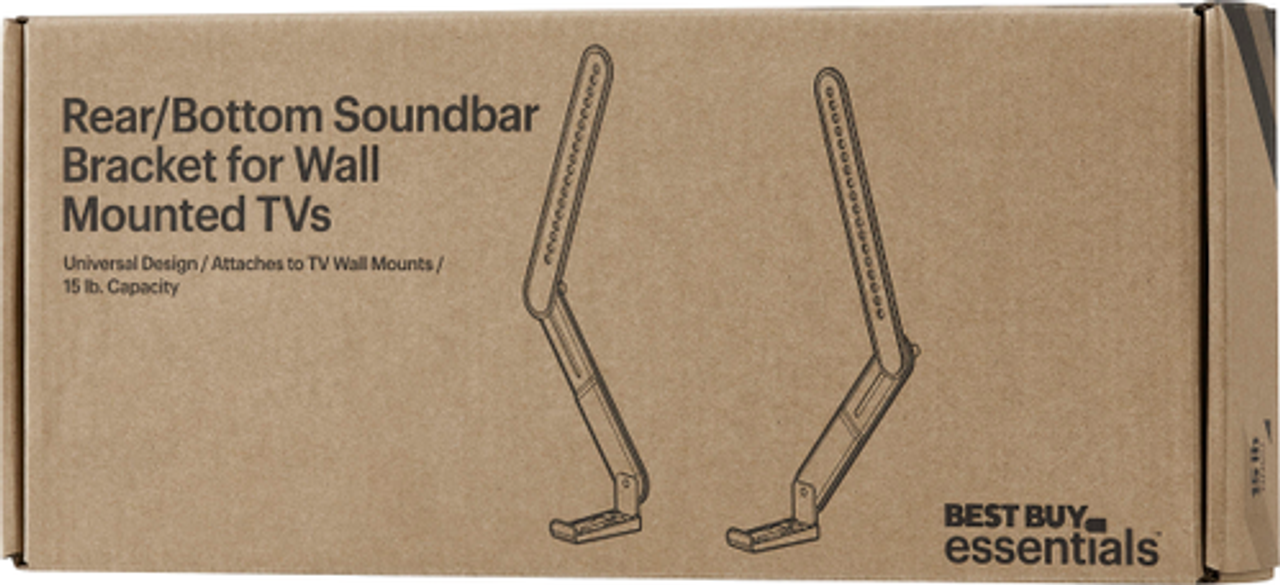 Best Buy essentials™ - Rear/Bottom Soundbar Wall Mount for Most 15 lb. Soundbars - Black