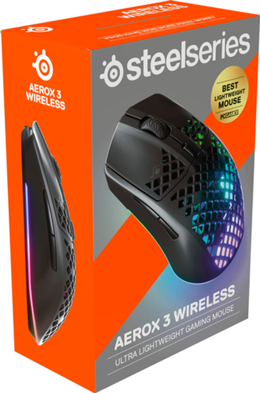 SteelSeries - Aerox 3 2022 Edition Wireless Optical Gaming Mouse with Ultra Lightweight Design - Onyx