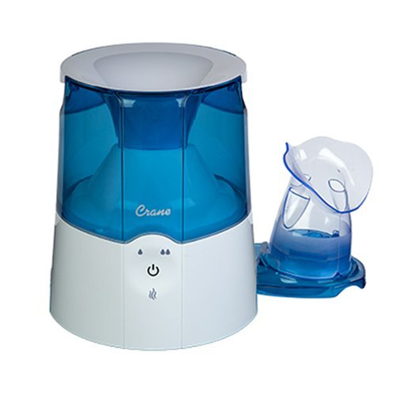 CRANE - 0.5 Gal. 2-in-1 Warm Mist Humidifier & Personal Steam Inhaler for Small to Medium Rooms up to 250 sq. ft. - Blue/White