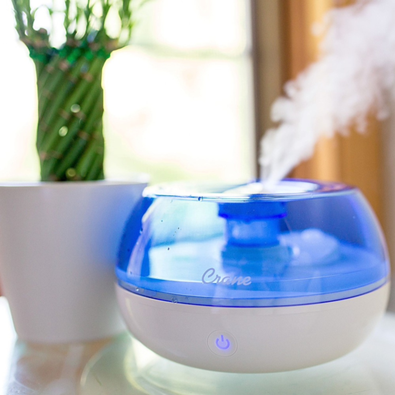 CRANE - 0.2 Gal. Personal Ultrasonic Cool Mist Humidifier for Small Rooms up to 160 sq. ft. - Blue/White