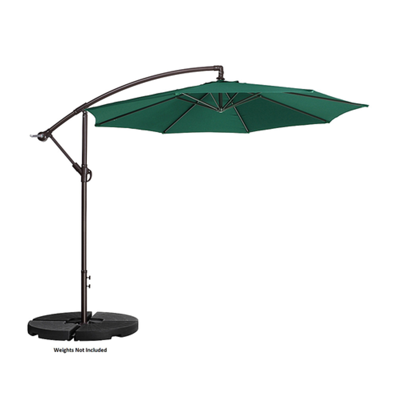 10' Offset Outdoor Patio Umbrella with 8 Steel Ribs and Vertical Tilt by Nature Spring (Green) - Green