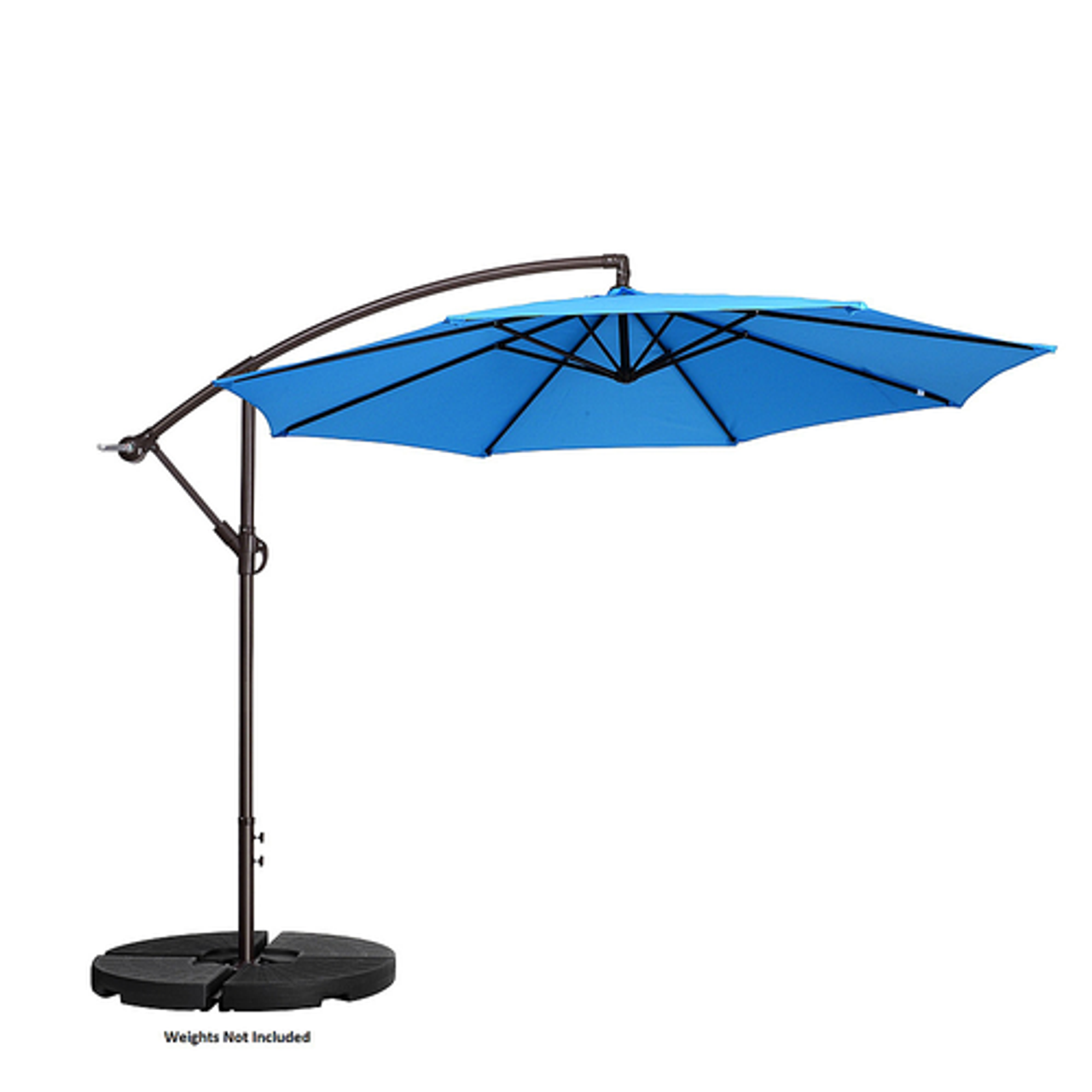 10' Offset Outdoor Patio Umbrella with 8 Steel Ribs and Vertical Tilt by Nature Spring (Blue) - Blue