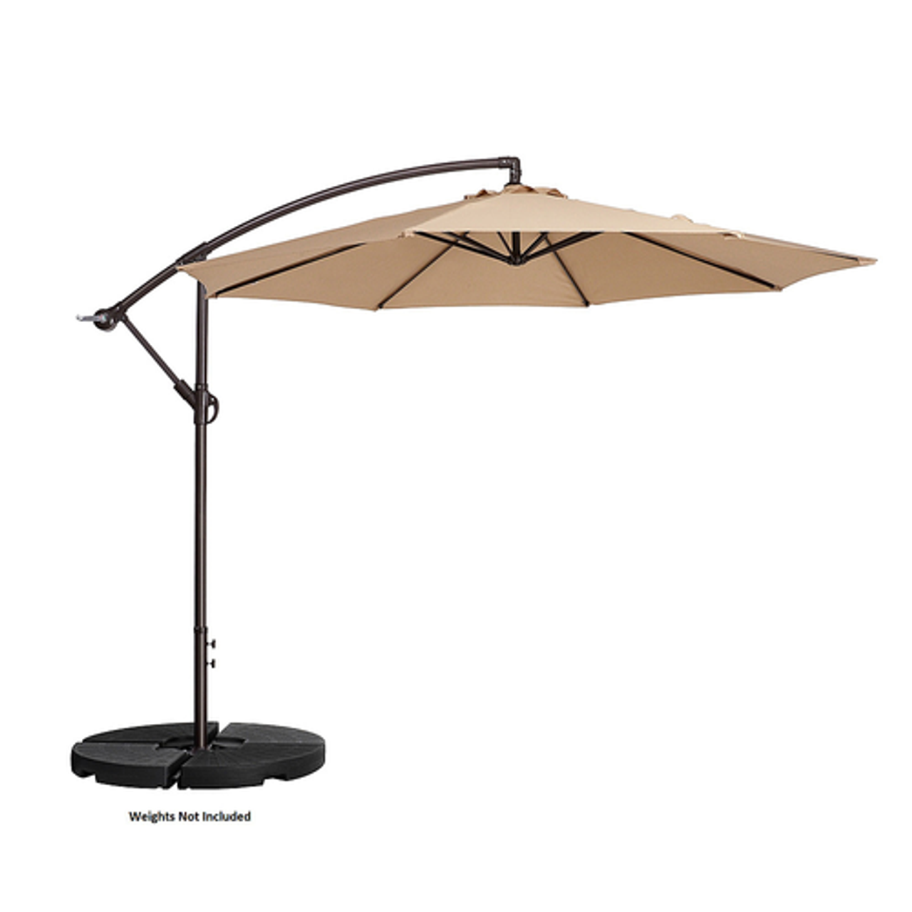 10' Offset Outdoor Patio Umbrella with 8 Steel Ribs and Vertical Tilt by Nature Spring (Beige) - Beige