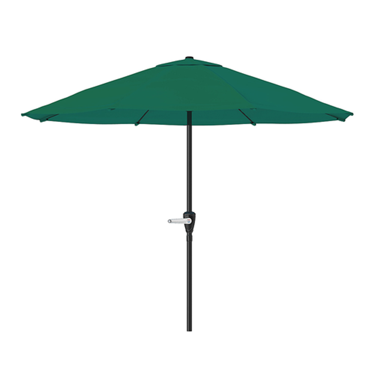 Nature Spring - 9-Foot Patio Umbrella - Outdoor Shade with Easy Crank – Table Umbrella for Deck, Balcony, Porch, Backyard (Green) - Hunter Green
