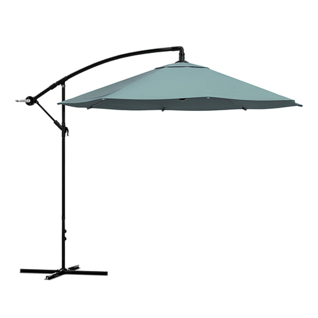 Nature Spring - Offset Patio Umbrella – 10 Ft Cantilever Hanging Outdoor Shade - Easy Crank and Base for Table, Deck, Porch (Green) - Dusty Green