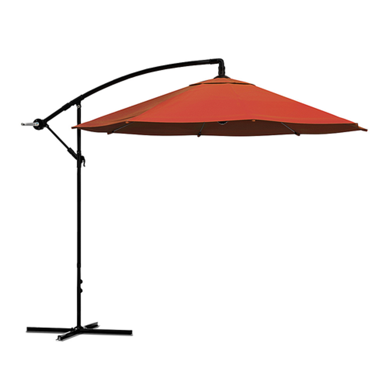 Nature Spring - Offset Patio Umbrella – 10 Ft Cantilever Hanging Outdoor Shade - Easy Crank and Base for Table, Deck, Porch (Orange) - Orange
