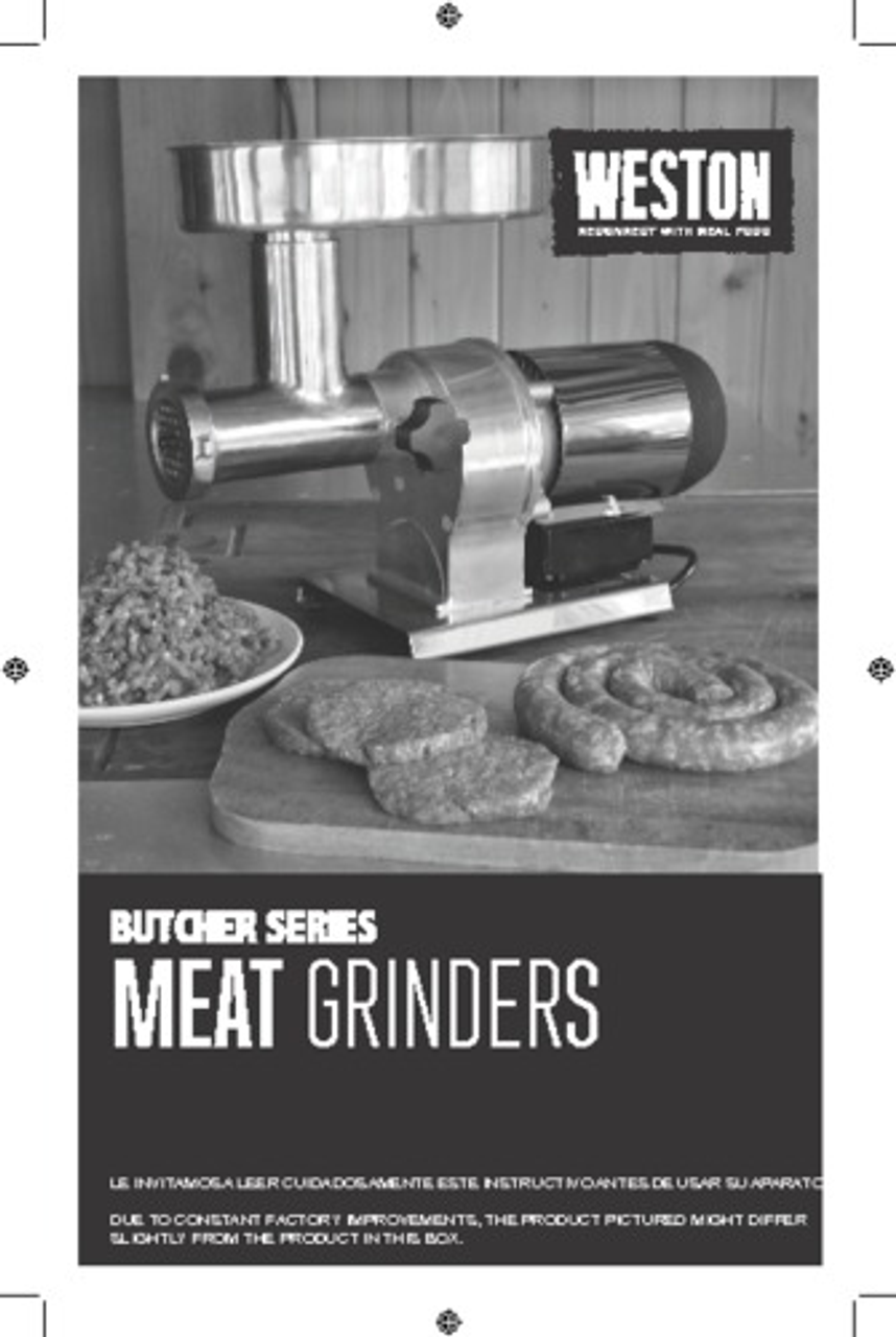 Weston Butcher Series #8 Meat Grinder - .5 HP - STAINLESS STEEL