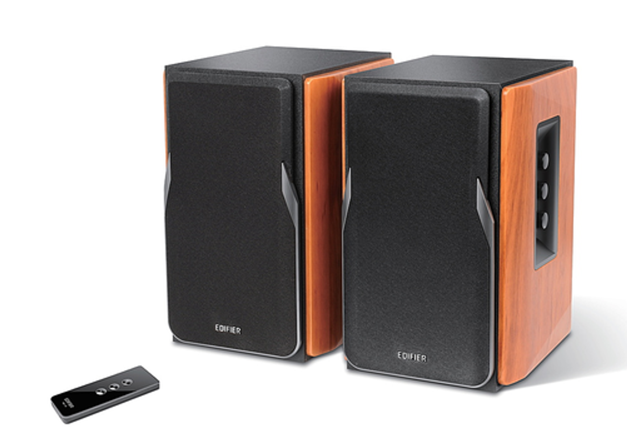 Edifier - R1380T Active Bookshelf Speakers, Computer Speakers – Dual RCA inputs - 2.0 Studio Monitor Speaker - Brown