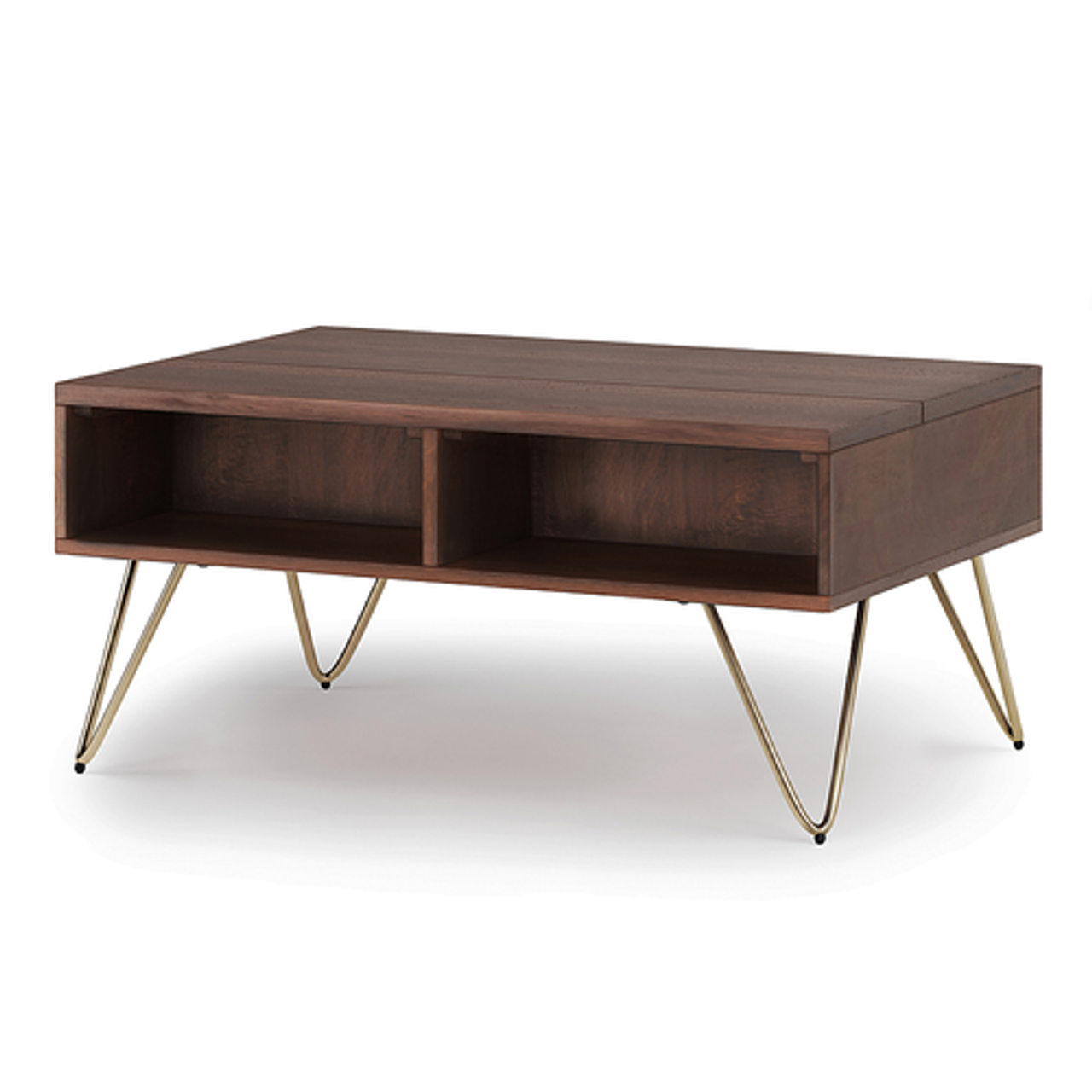 Simpli Home - Hunter Small Lift Top Coffee Table - Umber Brown and Gold