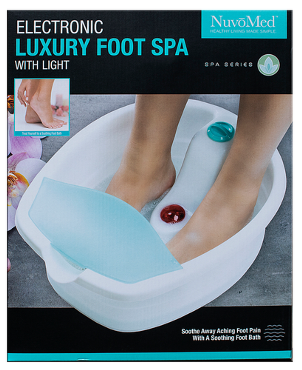 NuvoMed - Electronic Luxury Foot Spa with Infrared Light - White