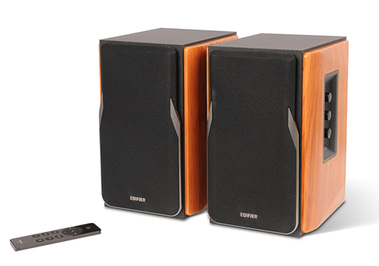 Edifier - R1380DB Active Bookshelf Speakers, Computer Speakers - Bluetooth and Optical Input - 2.0 Studio Monitor Speaker - Brown