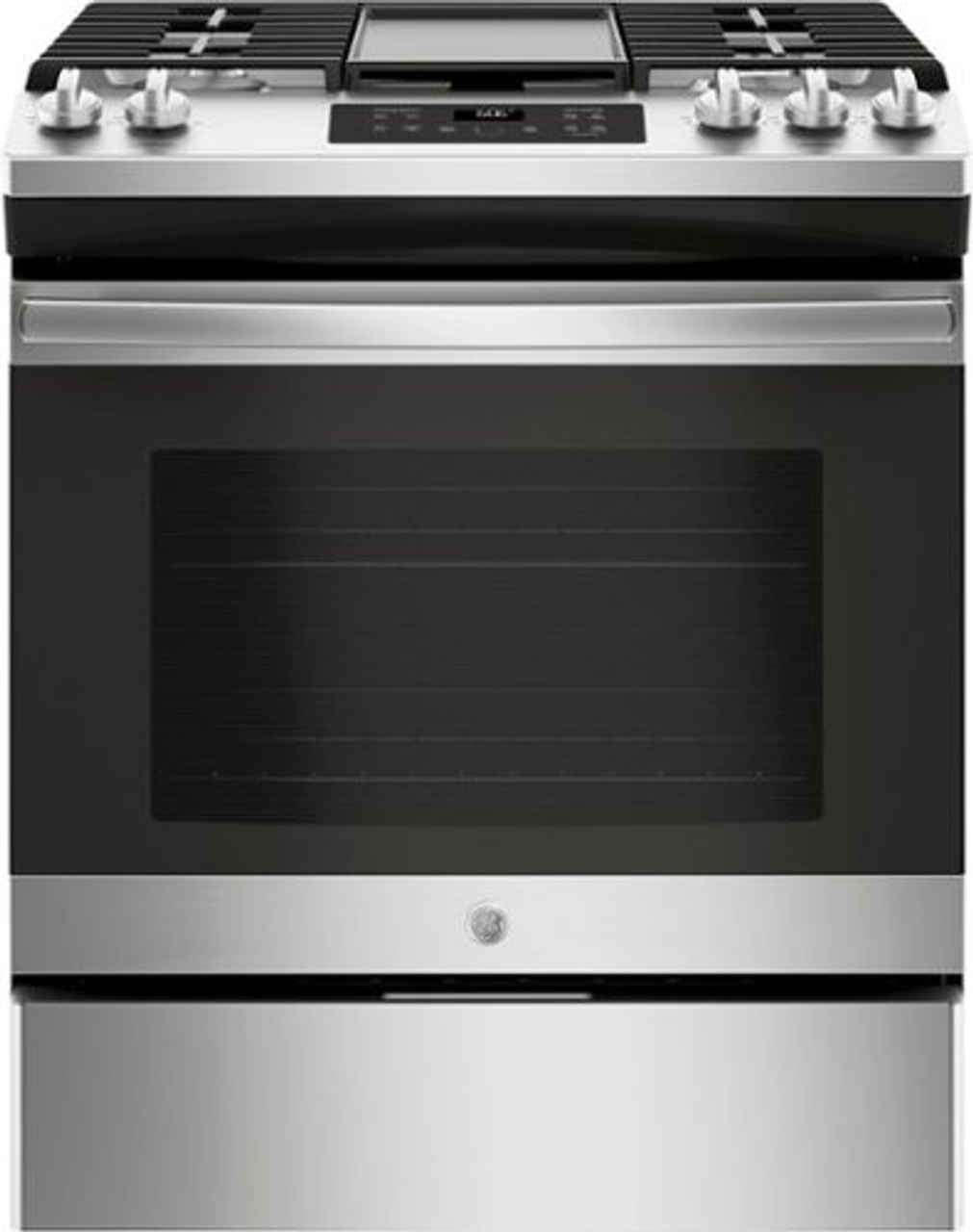 GE - 5.3 Cu. Ft. Slide-In Gas Range - Stainless steel