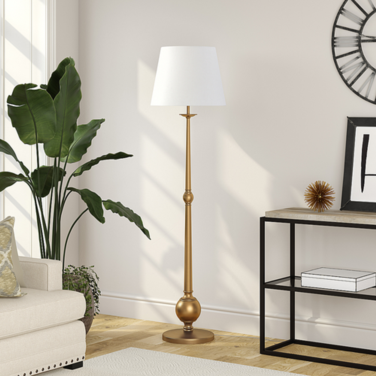 Camden&Wells - Wilmer Floor Lamp - Brushed Brass