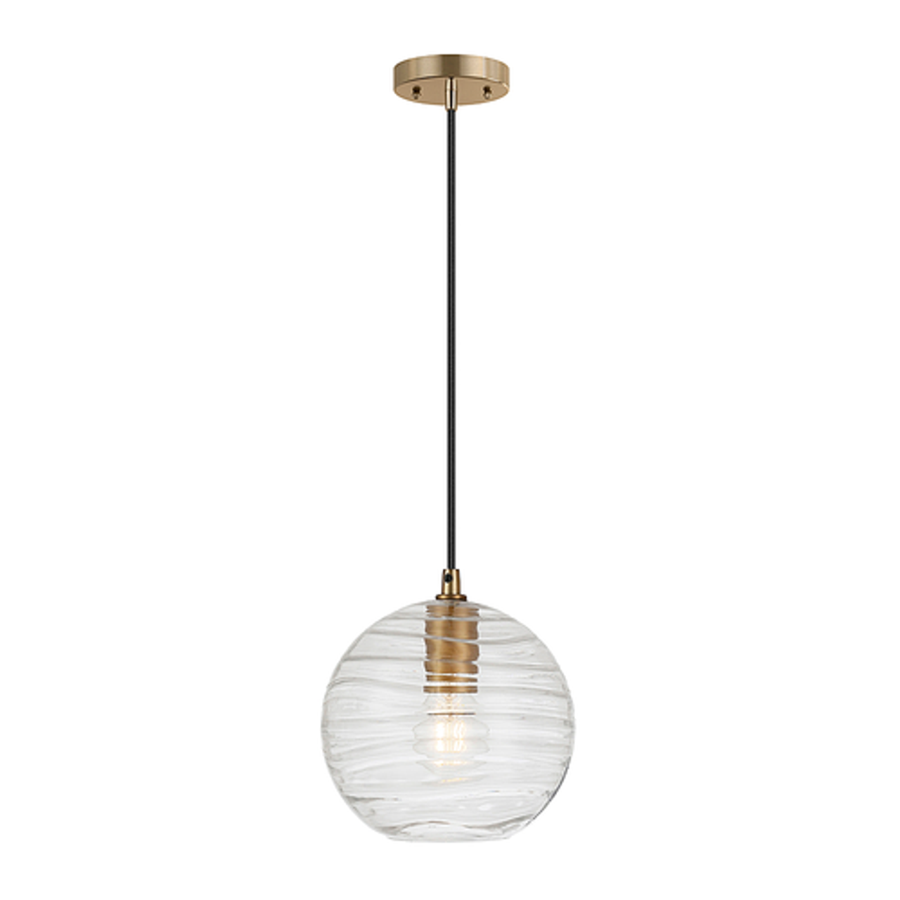 Camden&Wells - Wayve Textured Glass Pendant - Brass