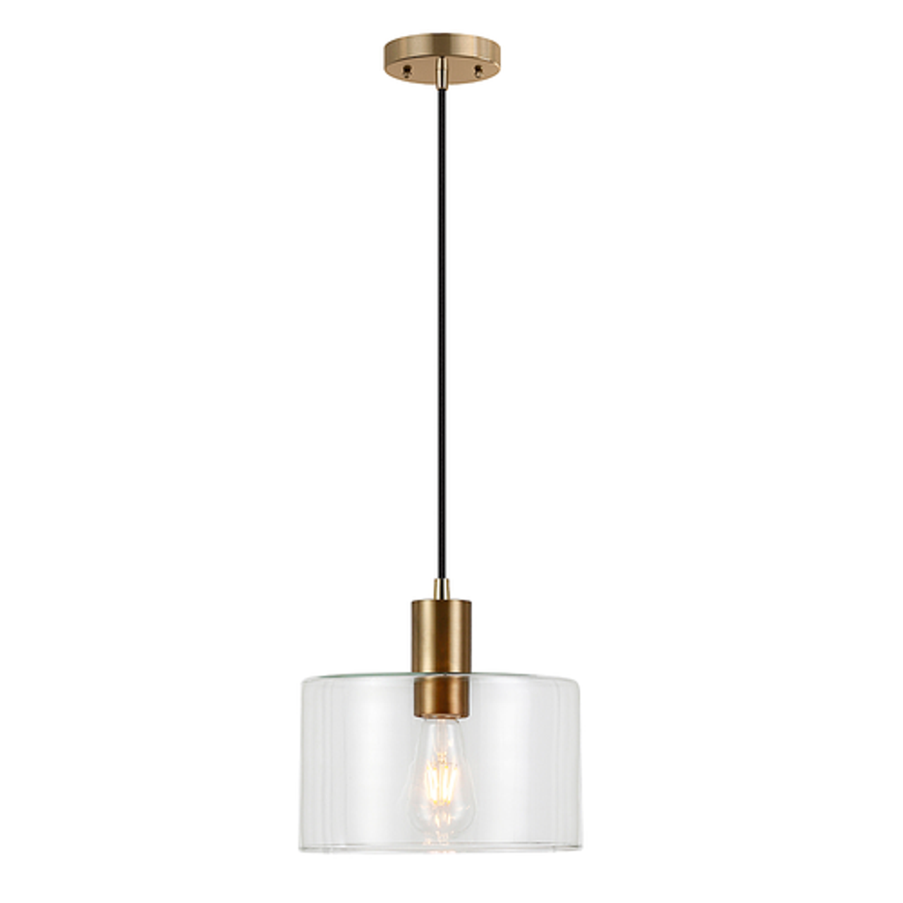 Camden&Wells - Henri Clear Glass Pendant - Brass