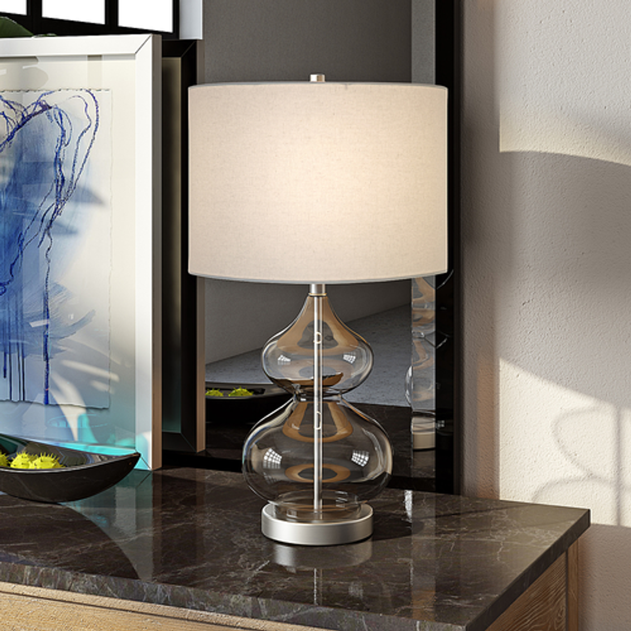 Camden&Wells - Katrin Table Lamp - Clear/Silver