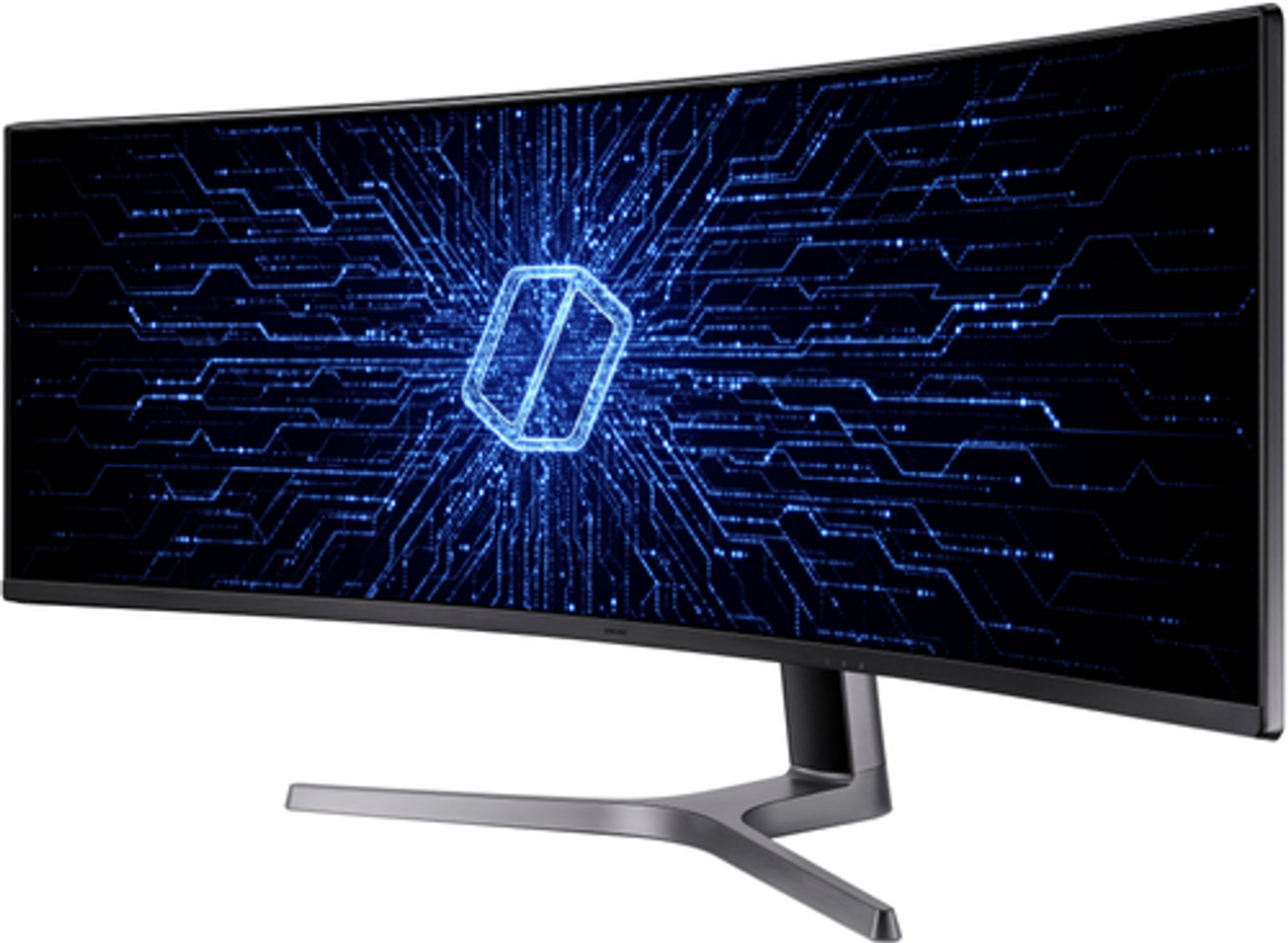 Samsung - CRG9 Series Odyssey 49" LED Curved Dual QHD FreeSync and G-Sync Gaming Monitor - Black - Black