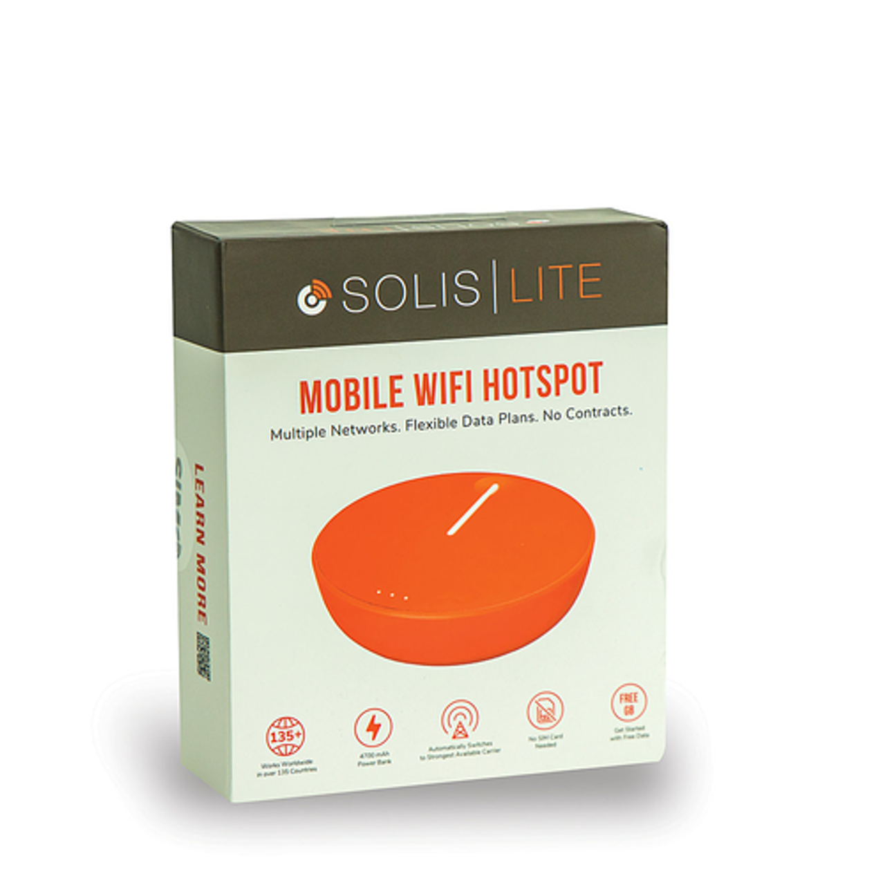 Skyroam - Solis Lite 4G LTE Global Wi-Fi Hotspot + PowerBank - Mobile Router, 4G LTE - Orange