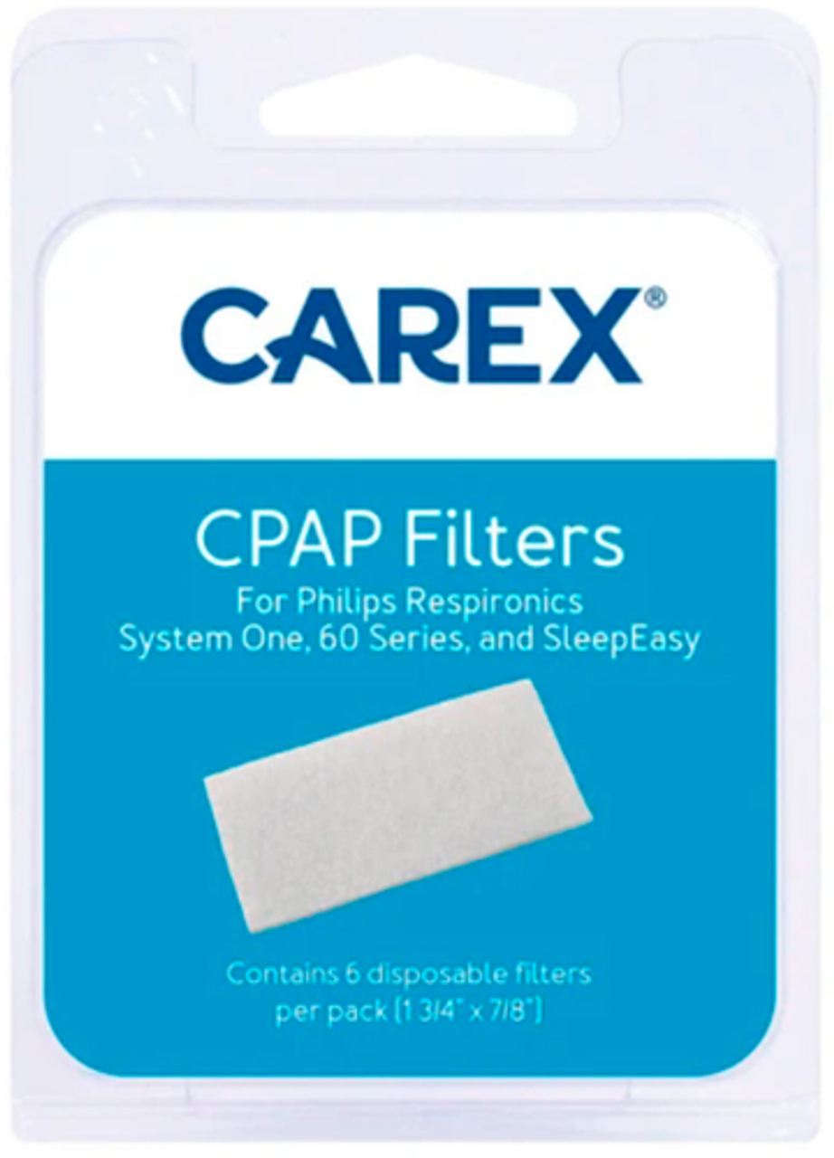 Carex CPAP Filters For Philips Respironics System On, 60 Series and Sleepeasy, 6 Count