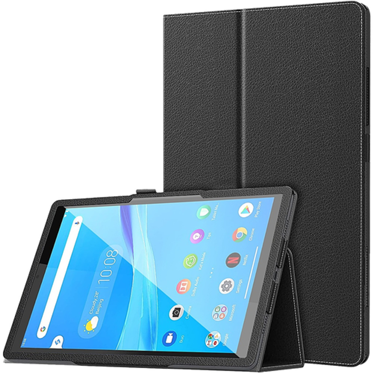 SaharaCase - Bi-Fold Folio Case for Lenovo Tab M7 (3rd Gen) - Black