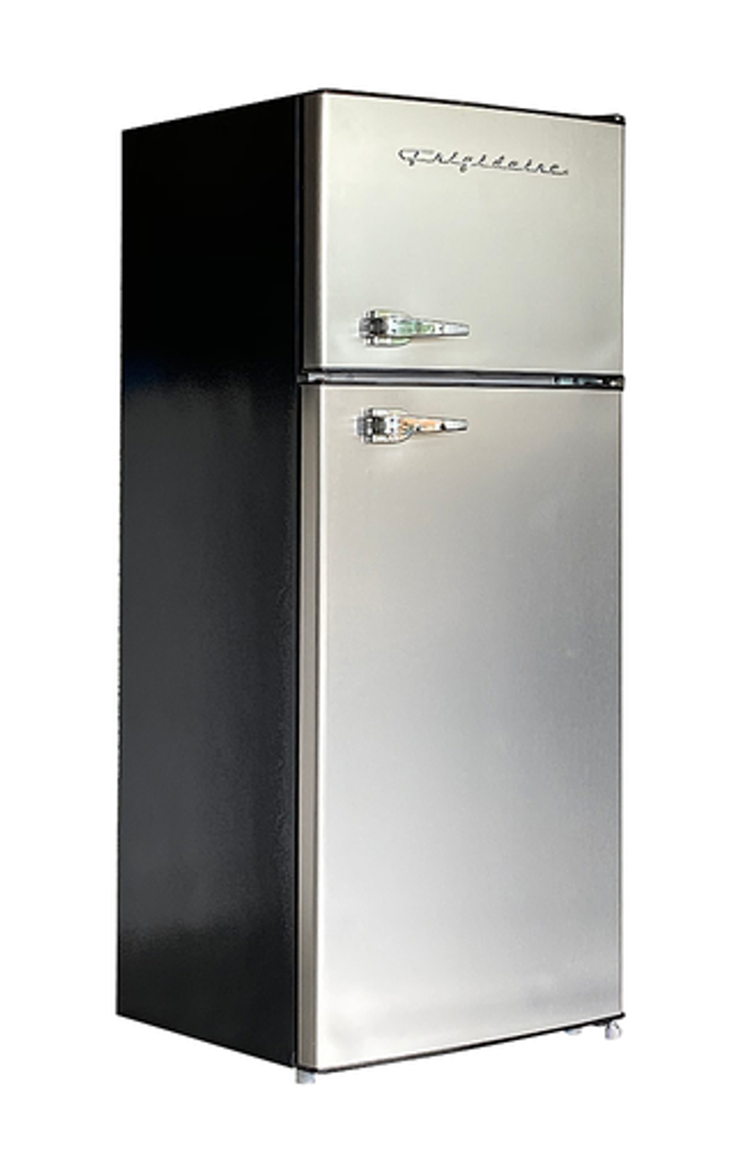 Frigidaire 7.5 cu ft, 2-Door Apartment Size Refrigerator with Top Freezer, Platinum Series, Stainless Steel