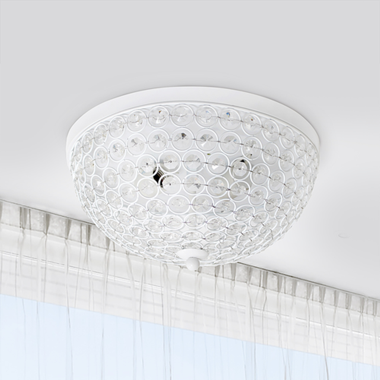 Lalia Home Crystal Glam 2 Light Ceiling Flush Mount 2 Pack, White - White