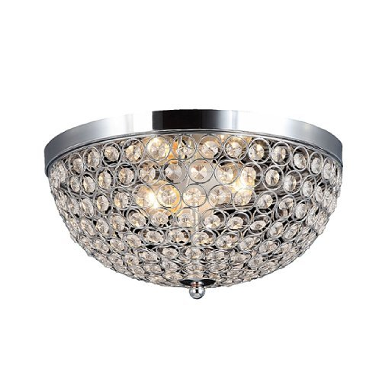 Lalia Home Crystal Glam 2 Light Ceiling Flush Mount, Chrome - Chrome