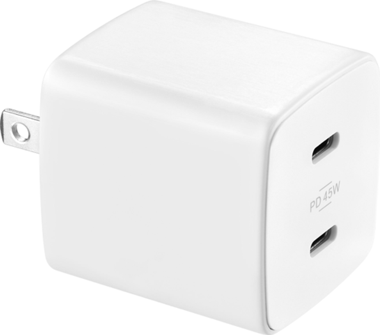 Insignia™ - 45 W 2-Port USB-C Wall Charger for Apple/Android - White