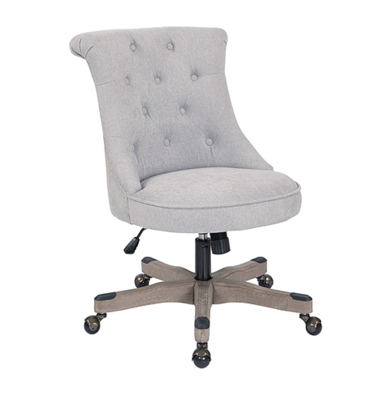 OSP Home Furnishings - Hannah Tufted Office Chair in Fabric with Grey wood Base - Fog