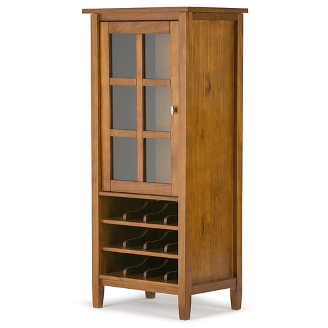 Simpli Home - Warm Shaker High Storage Wine Rack - Light Golden Brown