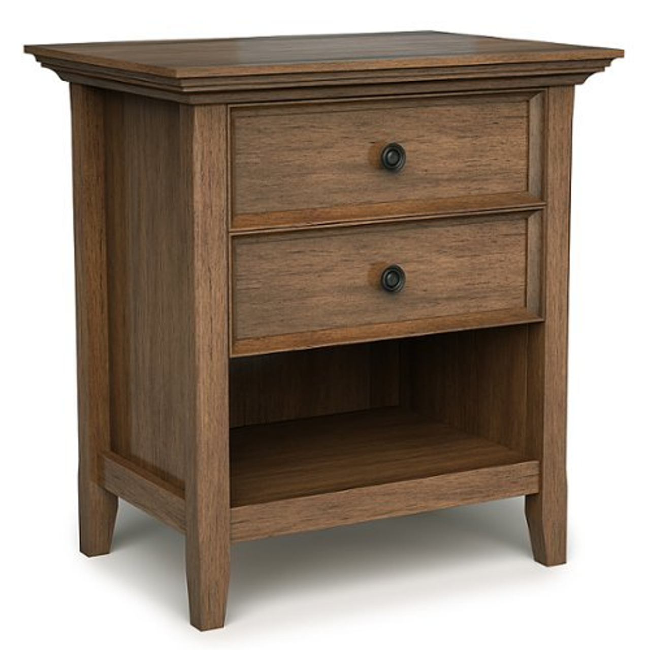 Simpli Home - Amherst Bedside Table - Rustic Natural Aged Brown